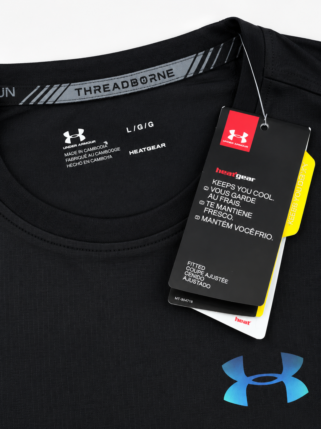 Black UA T-Shirt collar detail