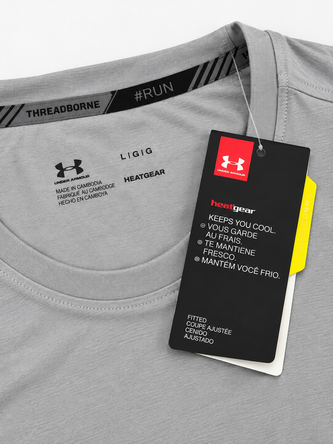 Grey UA Shirt collar detail